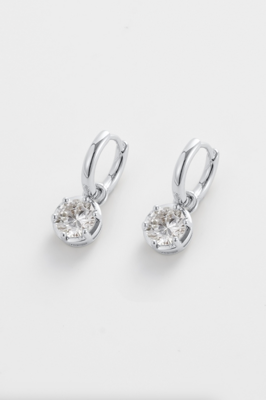 Zafino Serena Crystal Drop Hoop Earring Silver | Women's Jewellery | Gretel Lane