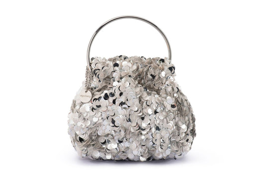 Sharma Sequin Pouch (White)