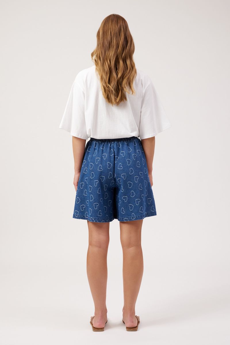HAVEN Sicily Heart Denim Mid Length Short Indigo | Women's Clothing | Gretel Lane