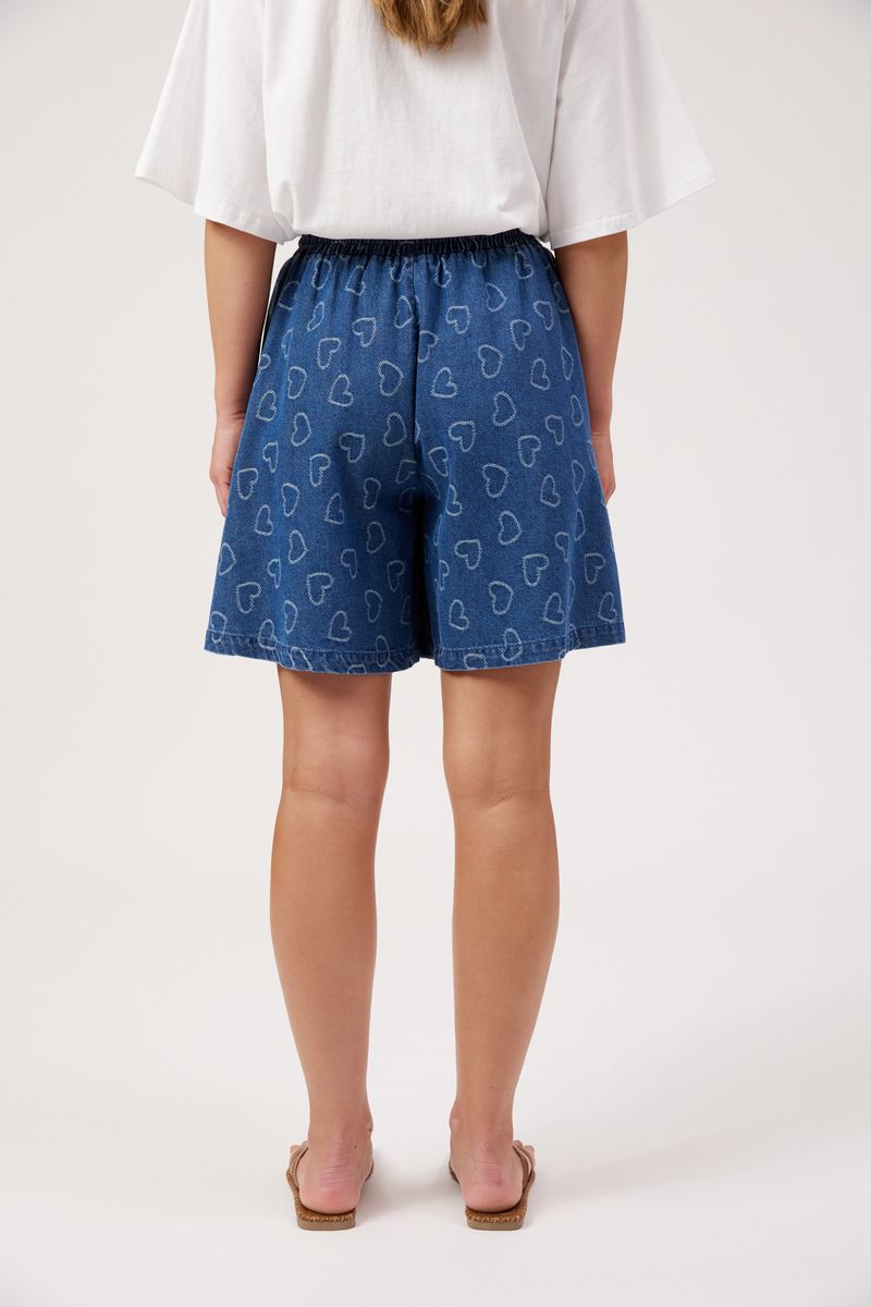 HAVEN Sicily Heart Denim Mid Length Short Indigo | Women's Clothing | Gretel Lane