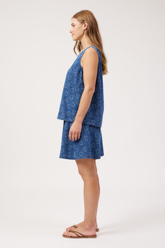 HAVEN Sicily Heart Denim Tank Top Indigo | Women's Clothing | Gretel Lane