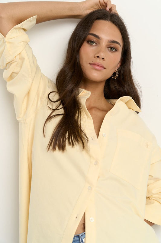 Signature Oxford Oversized Boyfriend Shirt (Lemon)