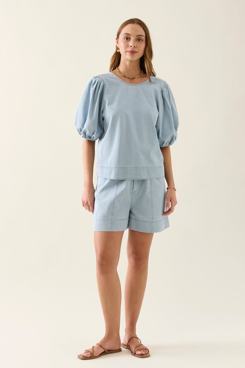 Sofie Denim Top (Sky)