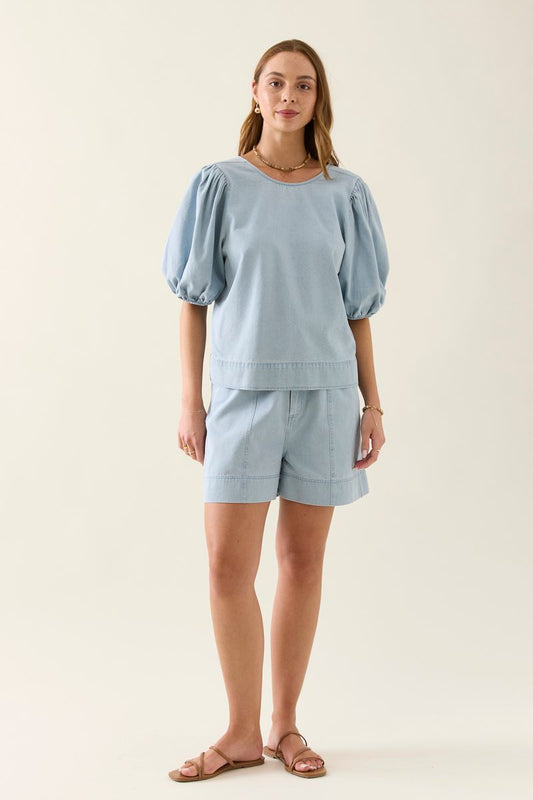 Sofie Denim Top (Sky)