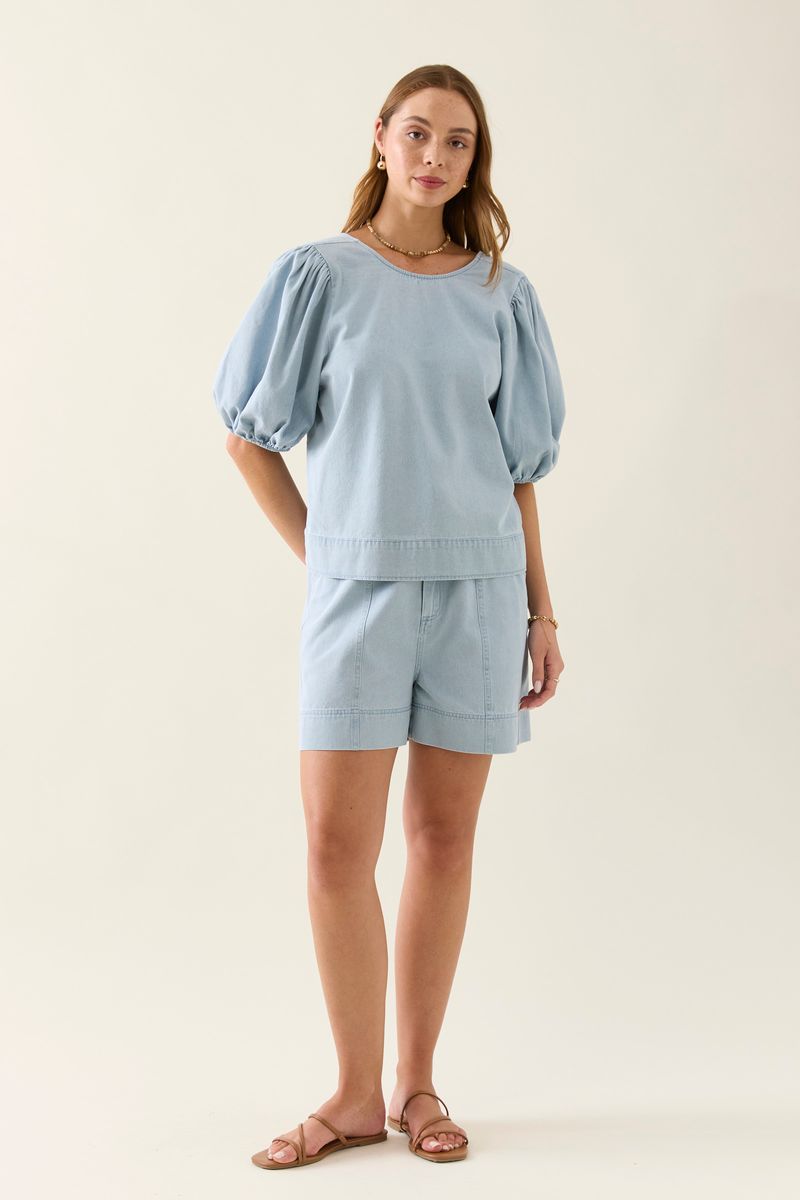 Sofie Denim Top (Sky)