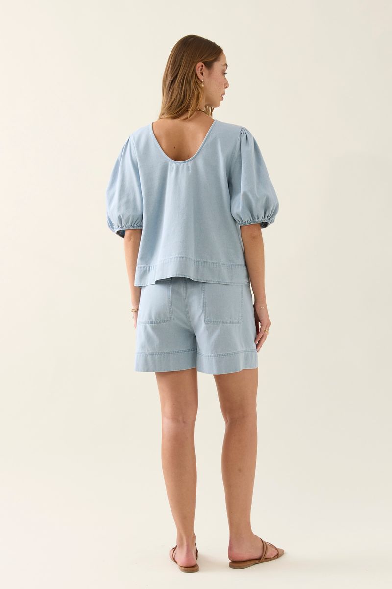 Sofie Denim Top (Sky)