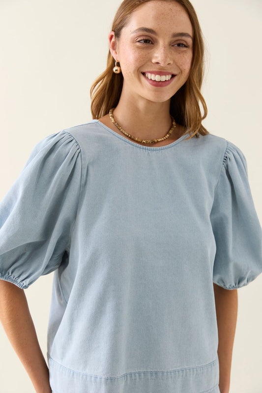 Sofie Denim Top (Sky)