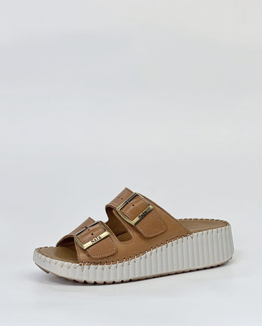 Sala Solena Womens Platform Sole Slip-On Sandal Coconut | Gretel Lane | Womens Platform Sandal