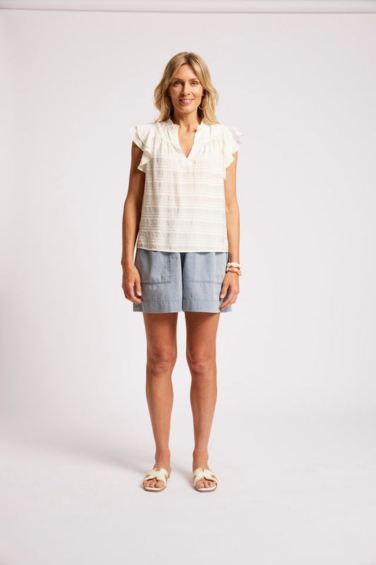 Eb & Ive Sovana Frill Sleeve Tank White | Women's Clothing | Gretel Lane