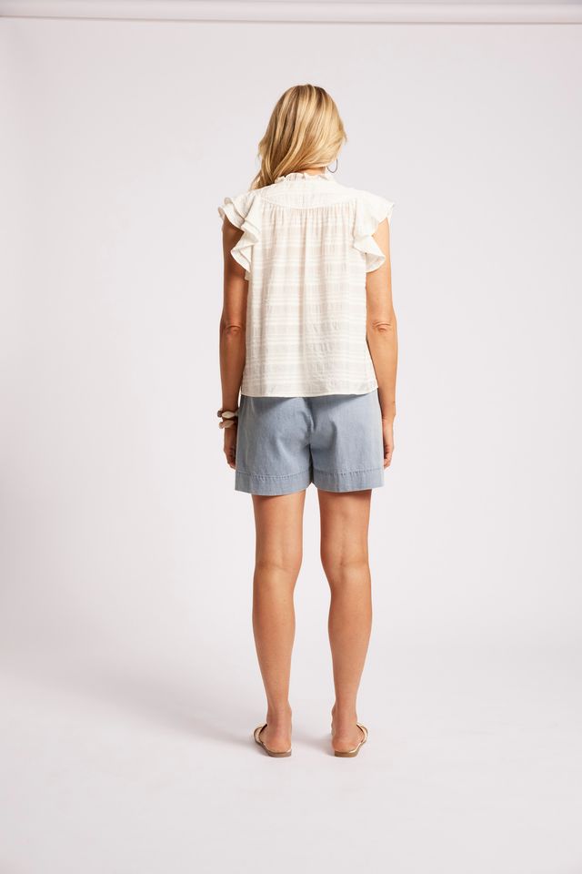 Eb & Ive Sovana Frill Sleeve Tank White | Women's Clothing | Gretel Lane