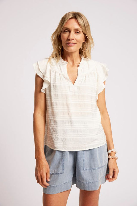 Eb & Ive Sovana Frill Sleeve Tank White | Women's Clothing | Gretel Lane