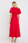 Stage Puff Sleeve Floaty Maxi Dress (Cherry)