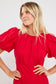 Stage Puff Sleeve Floaty Maxi Dress (Cherry)
