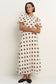 Stage Puff Sleeve Floaty Maxi Dress (Cream/Black Polka Dot)