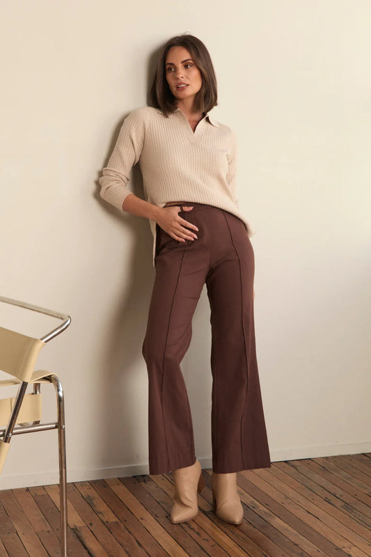 Stretch Wide Leg Pant (Chocolate)