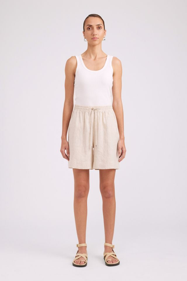 Eb & Ive Studio Bermuda Linen Short Tusk | Women's Clothing | Gretel Lane