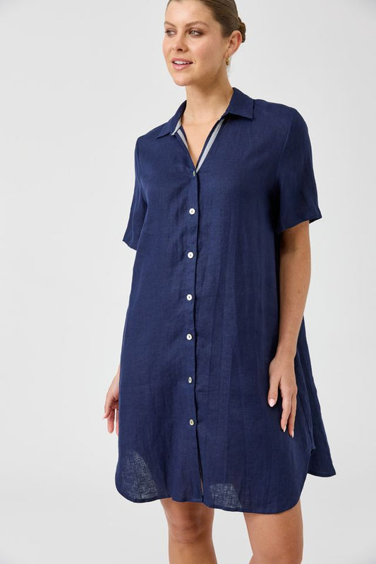 Studio Short Shirt Dress (Indigo)