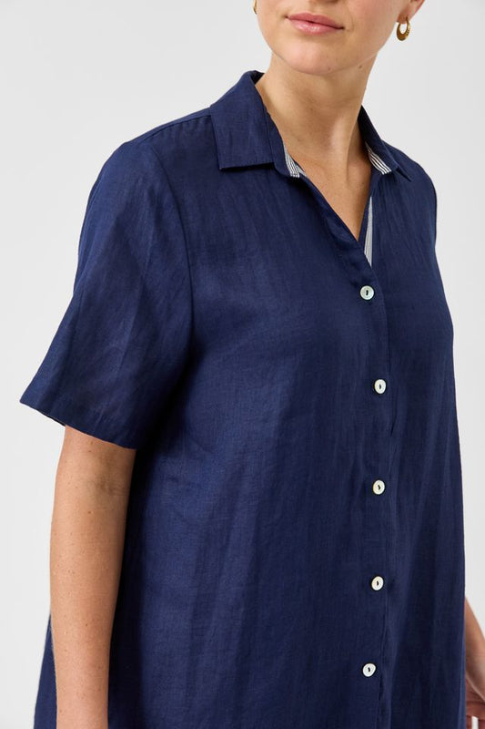 Studio Short Shirt Dress (Indigo)