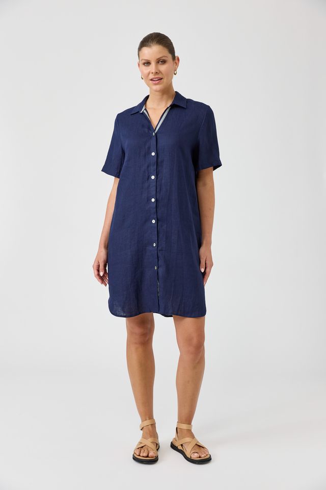 Studio Short Shirt Dress (Indigo)