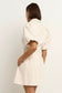 Sundown Denim Puff Sleeve Mini Dress (Ecru)