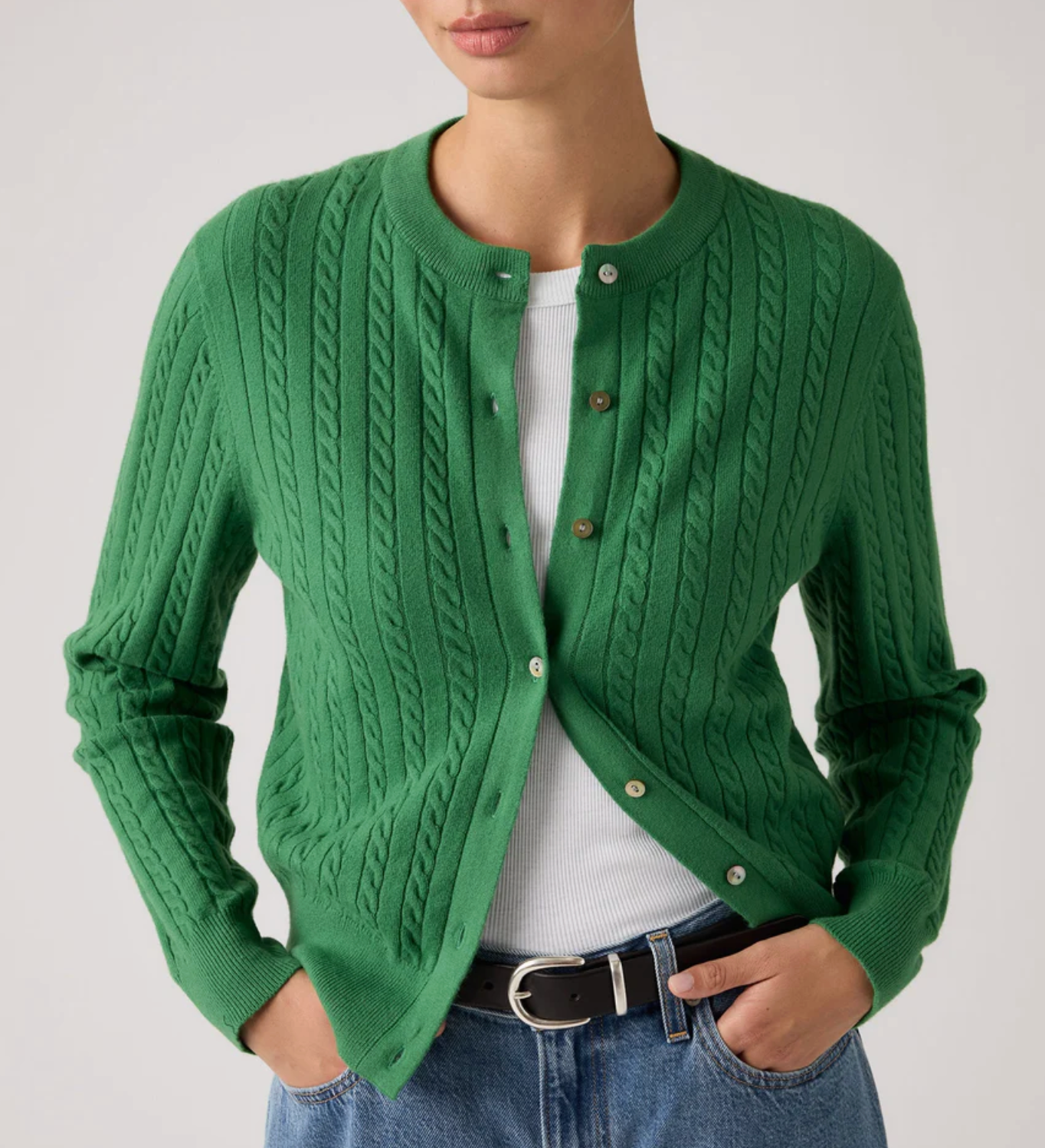 Levi Women's Green Knit Cardigan | Gretel Lane