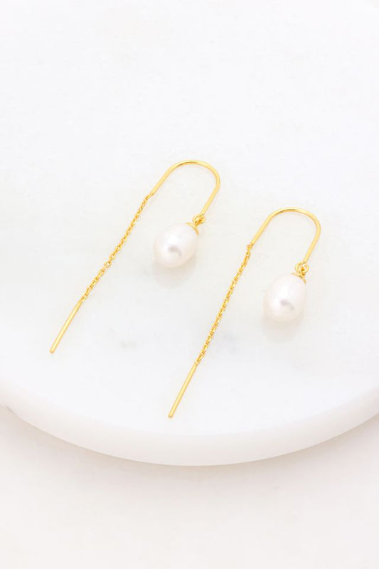 Talia Thread Earring (Gold/Pearl)