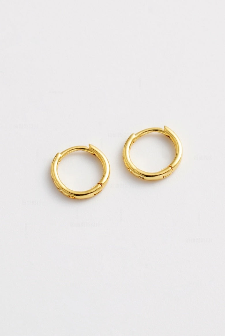 Zafino Gold Talia Huggie with crystals | Gretel Lane