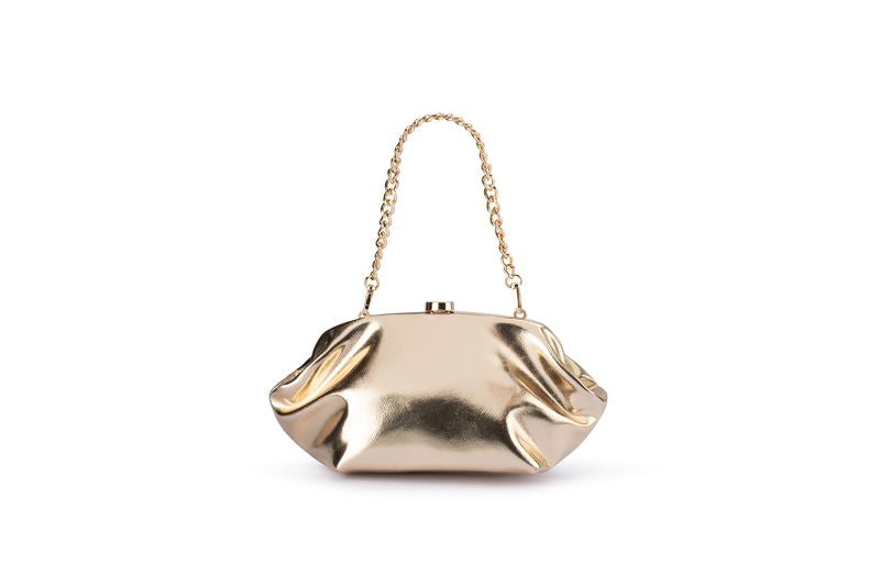 Tally Metallic Clutch (Gold)