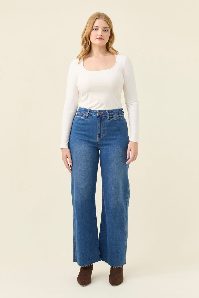 Isle of Mine Women's Blue Denim Raw Edge Tate Jean | Gretel Lane