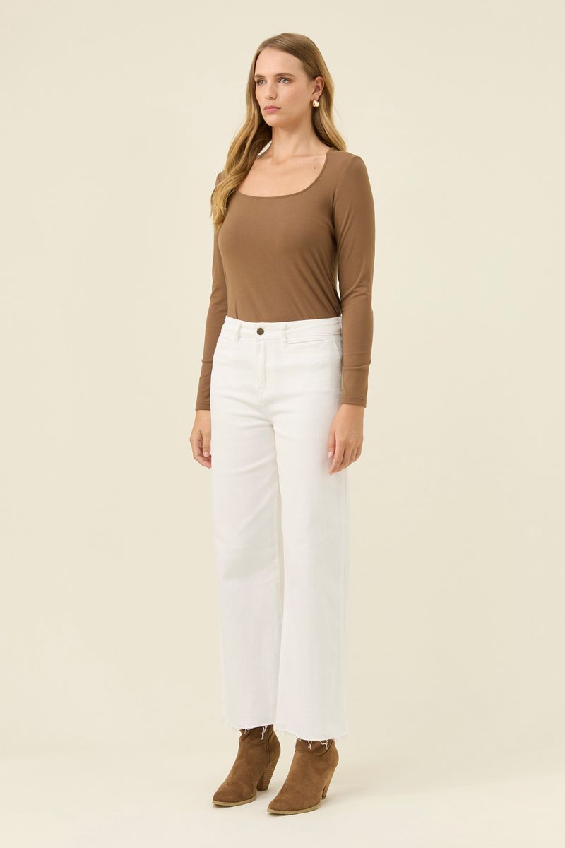 Isle of Mine Women's White Raw Edge Tate Denim Jeans | Gretel Lane