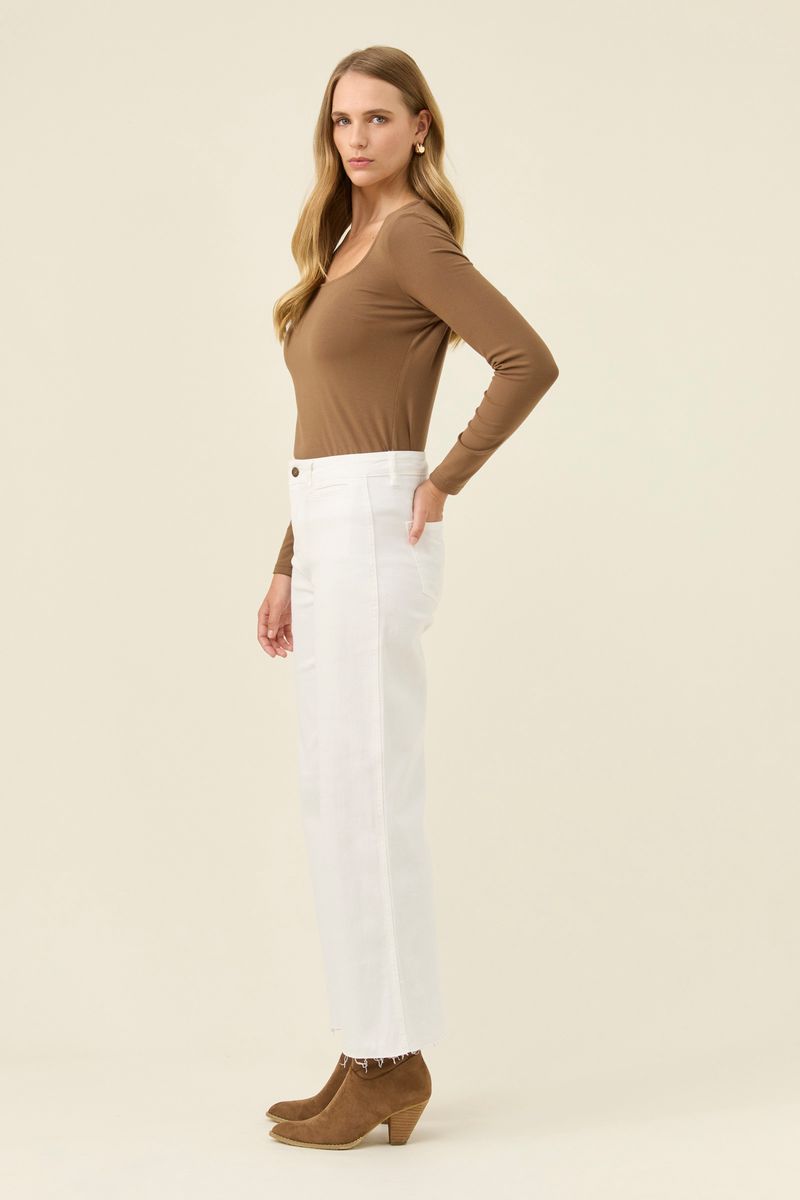 Isle of Mine Women's White Raw Edge Tate Denim Jeans | Gretel Lane