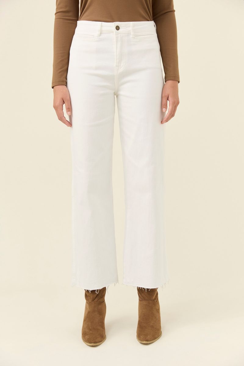 Isle of Mine Women's White Raw Edge Tate Denim Jeans | Gretel Lane