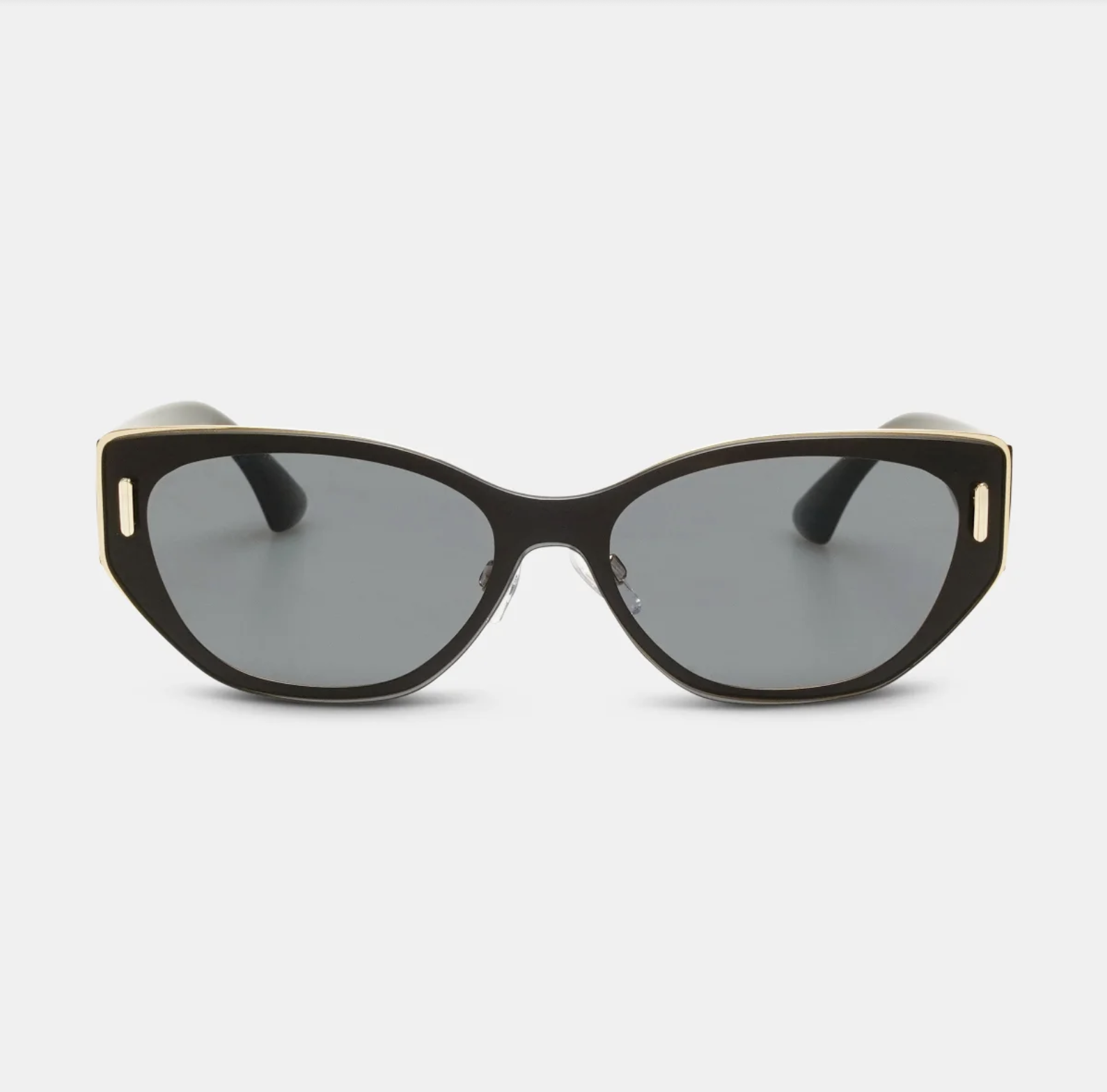 Locello Tiana Women's Square Sunglasses Black and Gold | Women's Eyewear | Gretel Lane