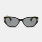 Locello Tiana Women's Square Sunglasses Black and Gold | Women's Eyewear | Gretel Lane