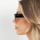 Locello Tiana Women's Square Sunglasses Black and Gold | Women's Eyewear | Gretel Lane