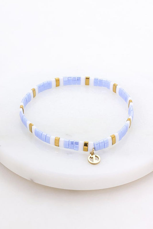 Tile Bracelet (Sky/Gold)