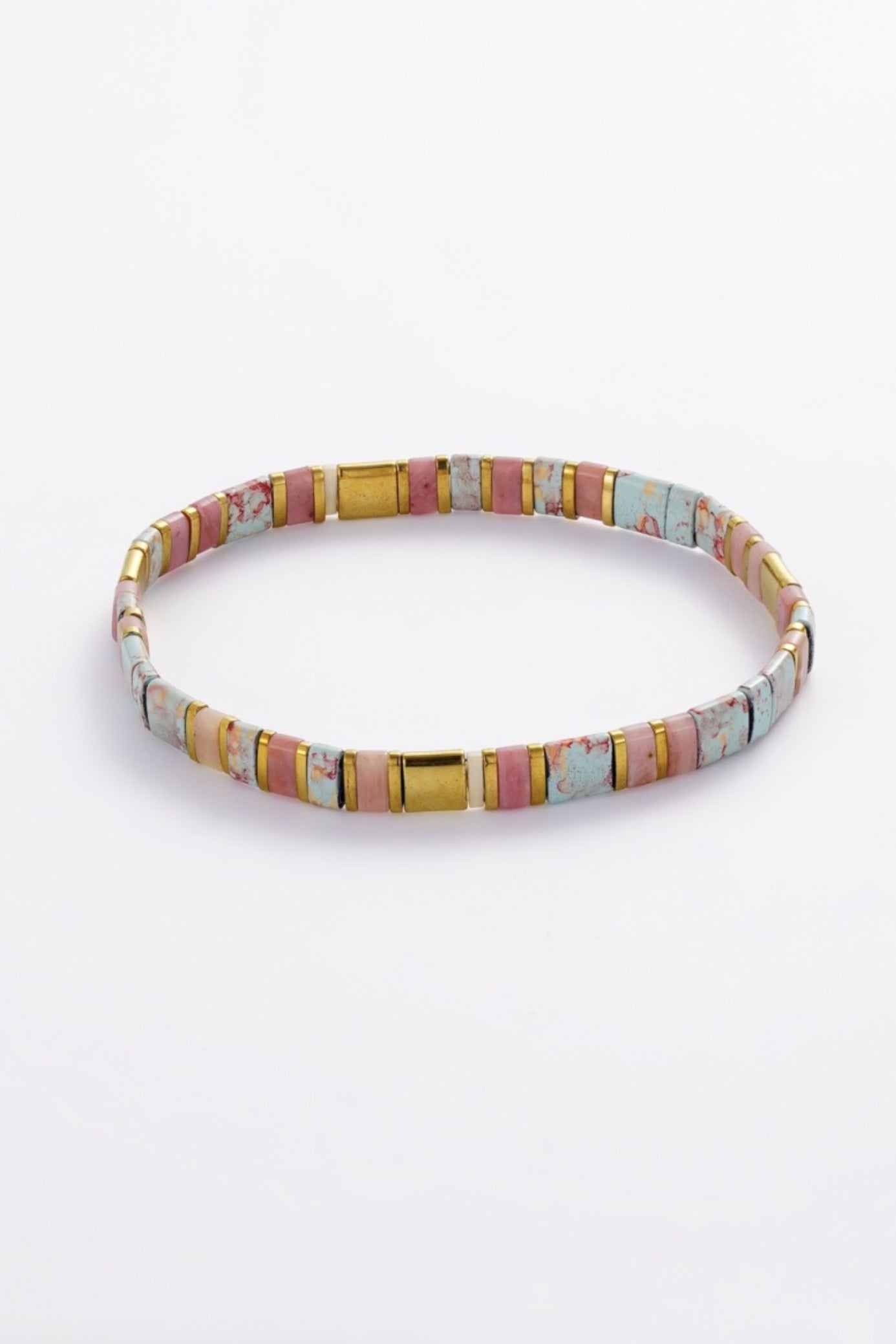 Zafino Tile Water Proof Stretch Bracelet Teal/Blush | Women's Jewellery | Gretel Lane