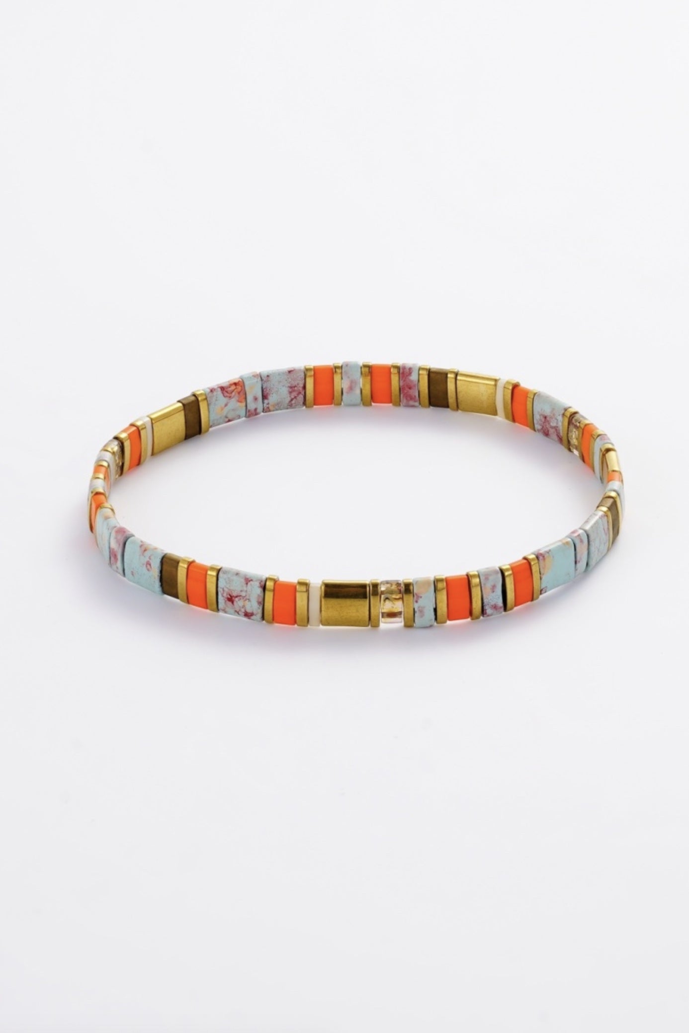 Zafino Tile Water Proof Stretch Bracelet Teal/Orange | Women's Jewellery | Gretel Lane