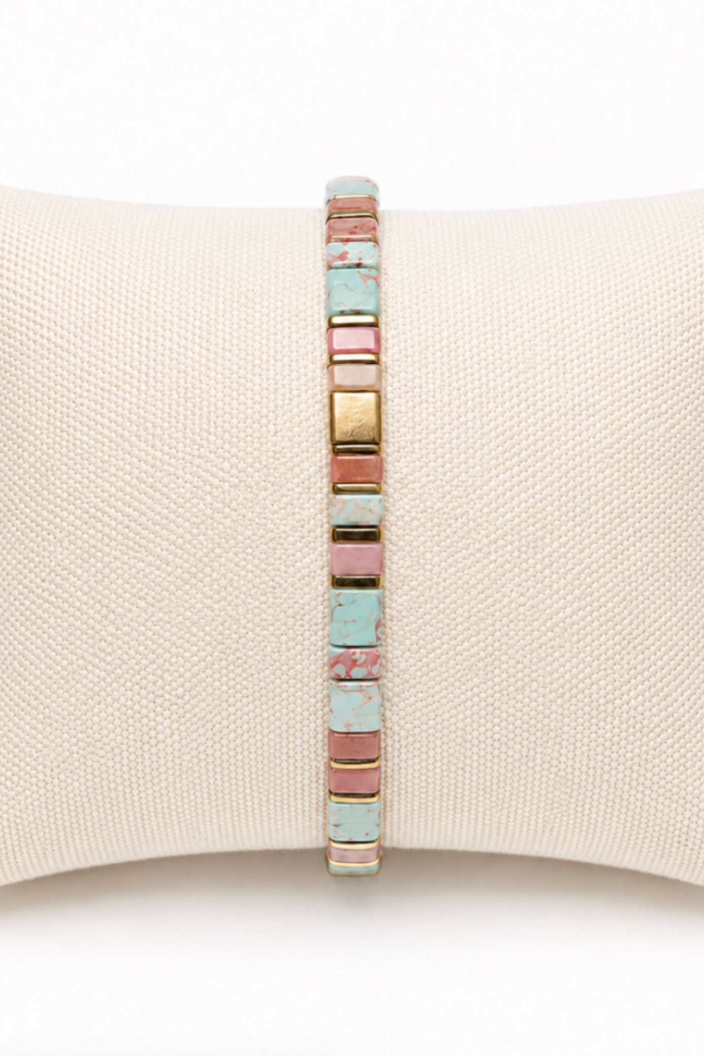 Zafino Tile Water Proof Stretch Bracelet Teal/Blush | Women's Jewellery | Gretel Lane