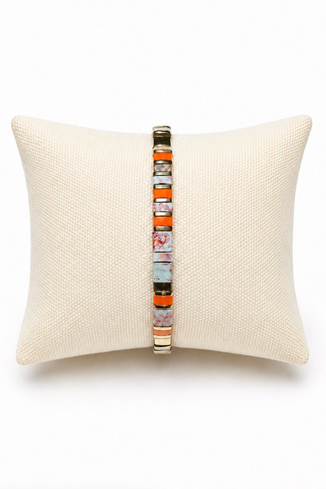 Zafino Tile Water Proof Stretch Bracelet Teal/Orange | Women's Jewellery | Gretel Lane