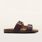 FRANKIE4 Tommy Podiatrist Designed Slip On Sandal Brown Pebbled Leather | Women's Footwear | Gretel Lane