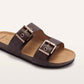 FRANKIE4 Tommy Podiatrist Designed Slip On Sandal Brown Pebbled Leather | Women's Footwear | Gretel Lane