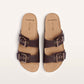 FRANKIE4 Tommy Podiatrist Designed Slip On Sandal Brown Pebbled Leather | Women's Footwear | Gretel Lane