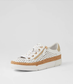 Django & Juliette Torque Laser Cut Leather Zip Sneakers White-Pale Gold | Women's Shoes | Gretel Lane