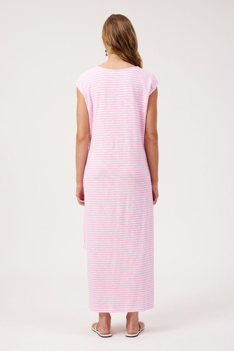 HAVEN Tropea Stripe Tie Cotton Maxi Dress Pink | Women's Clothing | Gretel Lane