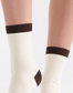 Ambra Two Tone Rib Crew Sock in Buttercream/Brown | Women's Socks | Gretel Lane