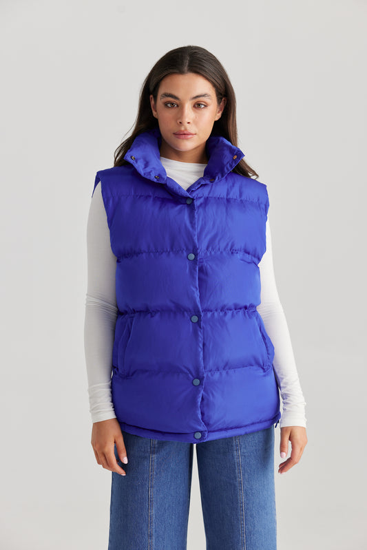 Uptown Puffer Vest (Cobalt)