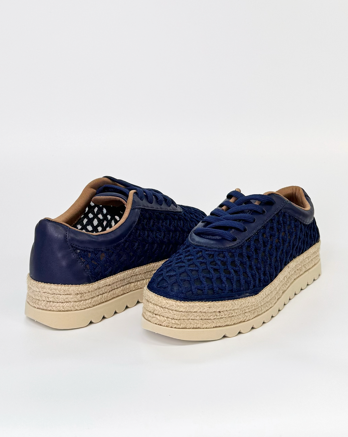 Valerio Conti VC396205 Women's Woven Flatform Sneaker Navy | Women's Footwear | Gretel Lane