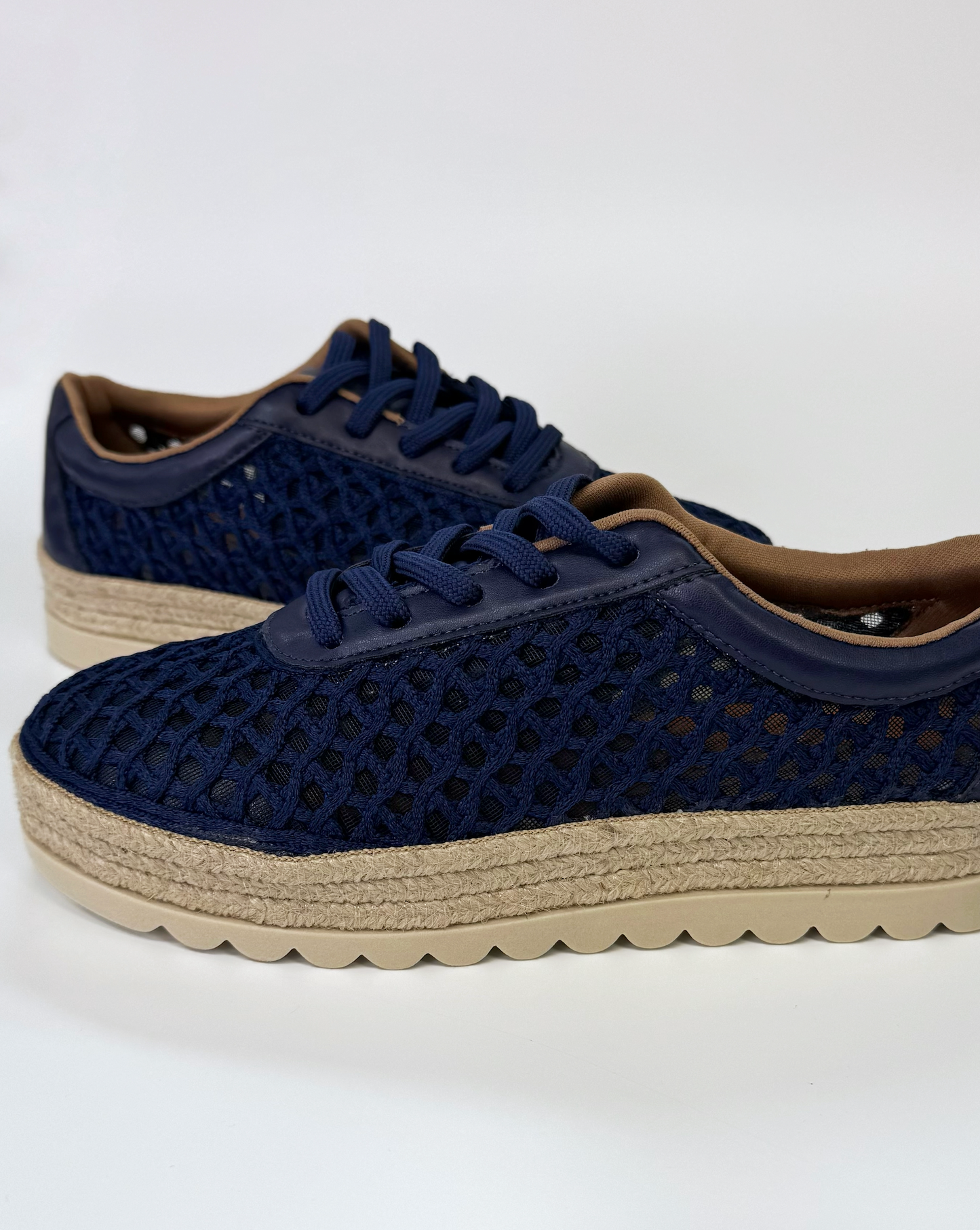Valerio Conti VC396205 Women's Woven Flatform Sneaker Navy | Women's Footwear | Gretel Lane