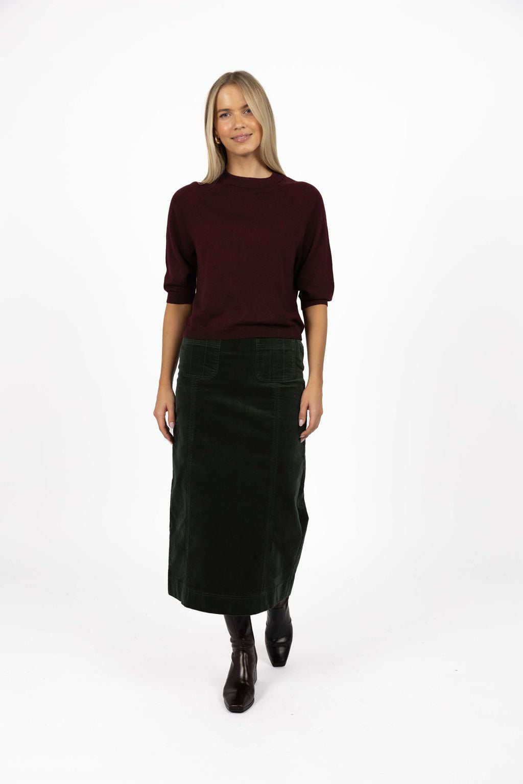 Humidity Women's Green Va Va Valour Midi Skirt | Gretel Lane